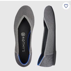 Rothy’s round tie birdseye gray flats 8.5